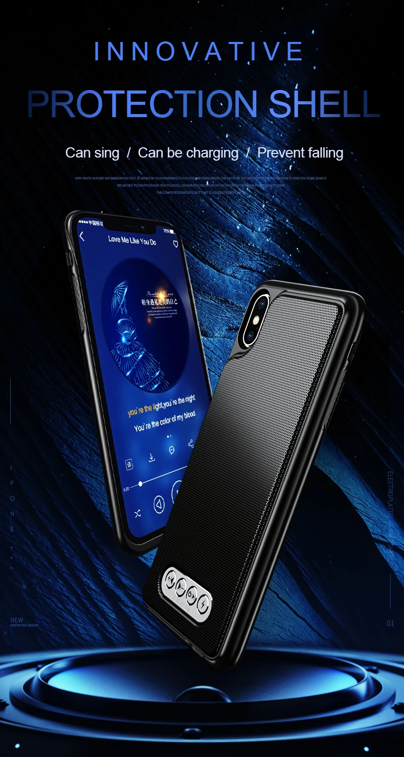 3 в 1 Bluetooth динамик чехол для телефона V4.2 power Bank чехол для телефона TPU Жесткий Чехол для iPhone 6/6S 7 8 Plus X/XS Max XR