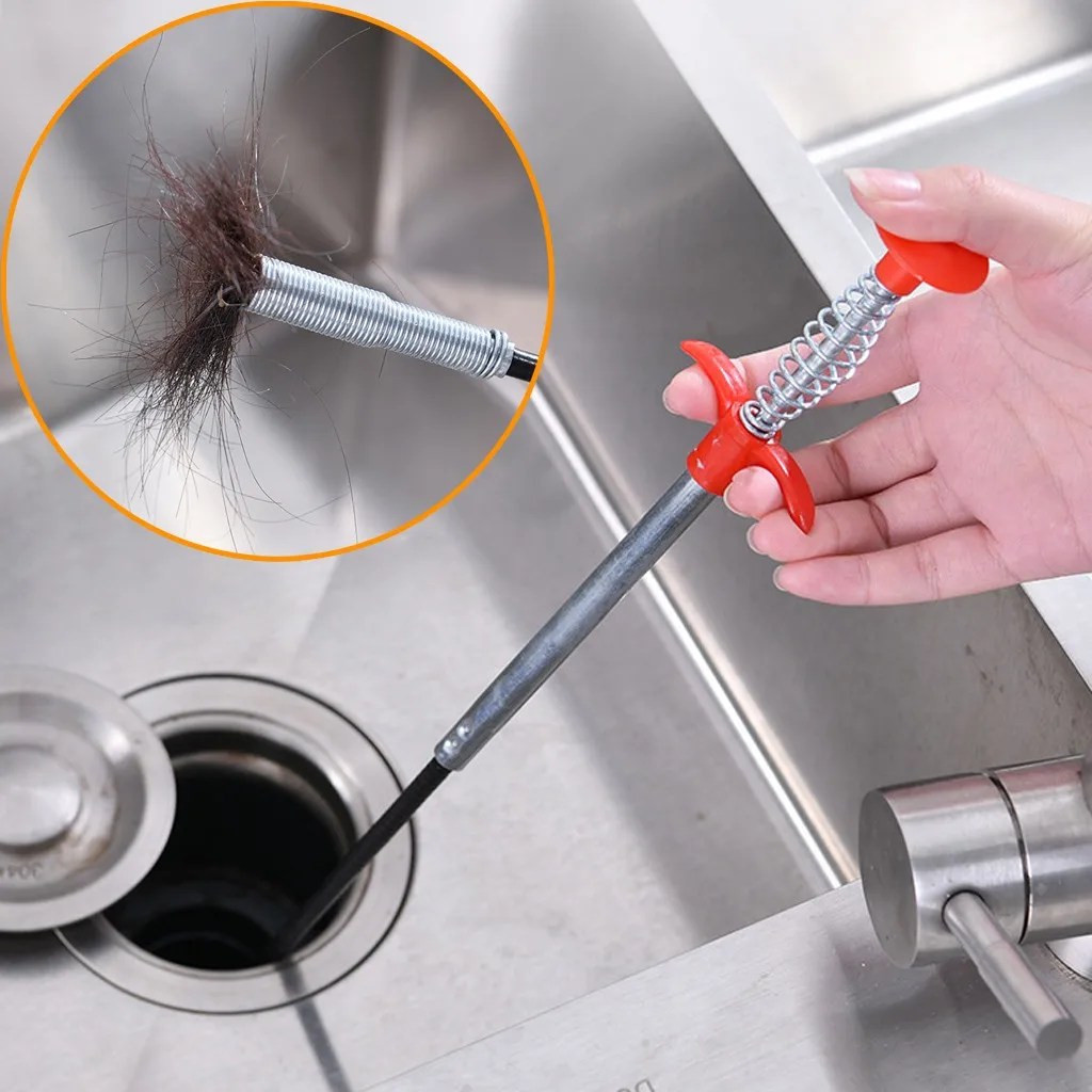 

60/90/160cm Drain Cleaner Sticks Clog Remover Cleaning Tools Sewer Cleaning Brush Pipe Dredging Tools for Bathroom Kitchen Sink