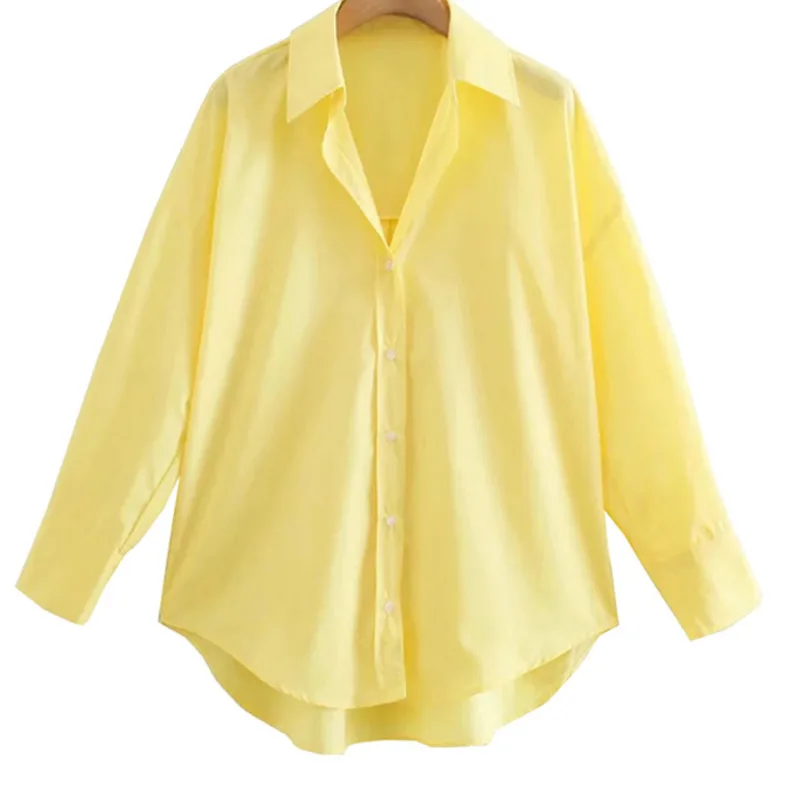 Блузка Catte Женская на пуговицах модный свободный поплиновый Топ винтажная