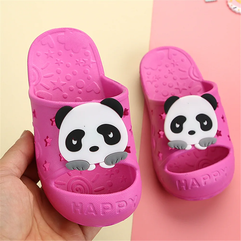 Босоножки для дома тапочки с защитой пальцев панда единорог девочек и мальчиков