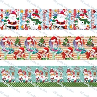 38mm 75mm christmas party printed grosgrain ribbon for home decoration accessories mariage 50yards
