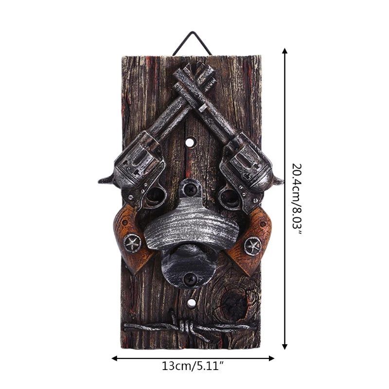 

Beer Opener High Vintage Western Bar Wall Decor Bottle Opener Decoration Wall Hanger Can Opener Creative Gift Durable