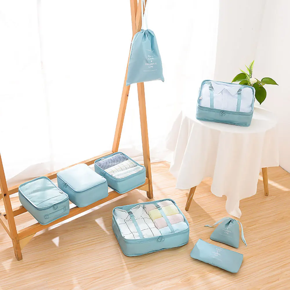 8pcs Travel Home Clothes Quilt Blanket Storage Bag Set Shoes Partition Tidy Organizer Wardrobe Suitcase Pouch Packing Cube Bags | Дом и сад