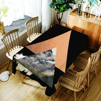 geometric element triangle sky print tablecloth polyester waterproof home dustproof washable rectangular table cover free ship