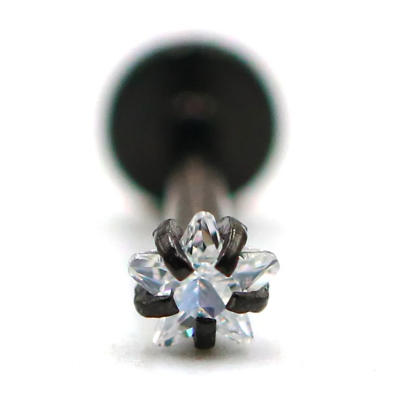 Серьга гвоздик женская для пирсинга губ Ювелирное Украшение с анодированным