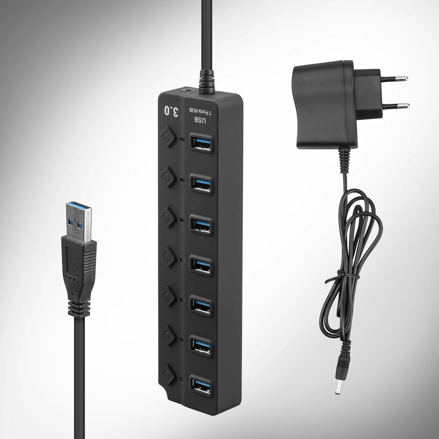 4/7 Порты и разъёмы USB 3,0 концентратор Разветвитель USB концентратор 3,0 с индивидуальным Мощность переключатели светодиодный индикатор ЕС и США Мощность адаптер для ноутбука MacBook