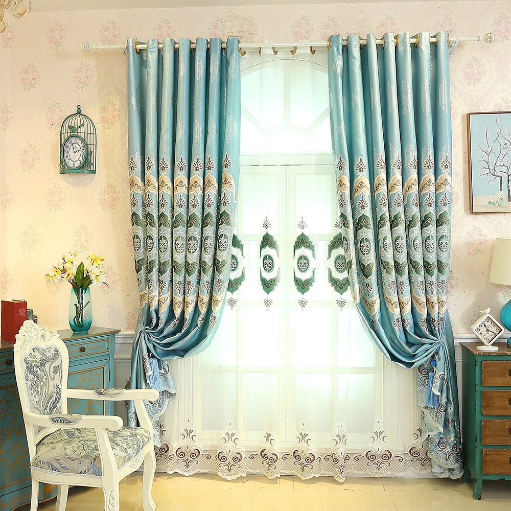 Синие занавески на заказ для мальчиков плавающие гостиной спальни окна