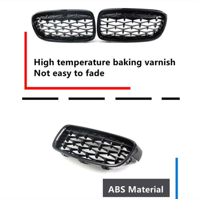 Передняя решетка алмазная Гипсофила серебряная для BMW 3 серии F30 2012-2019 1 пара