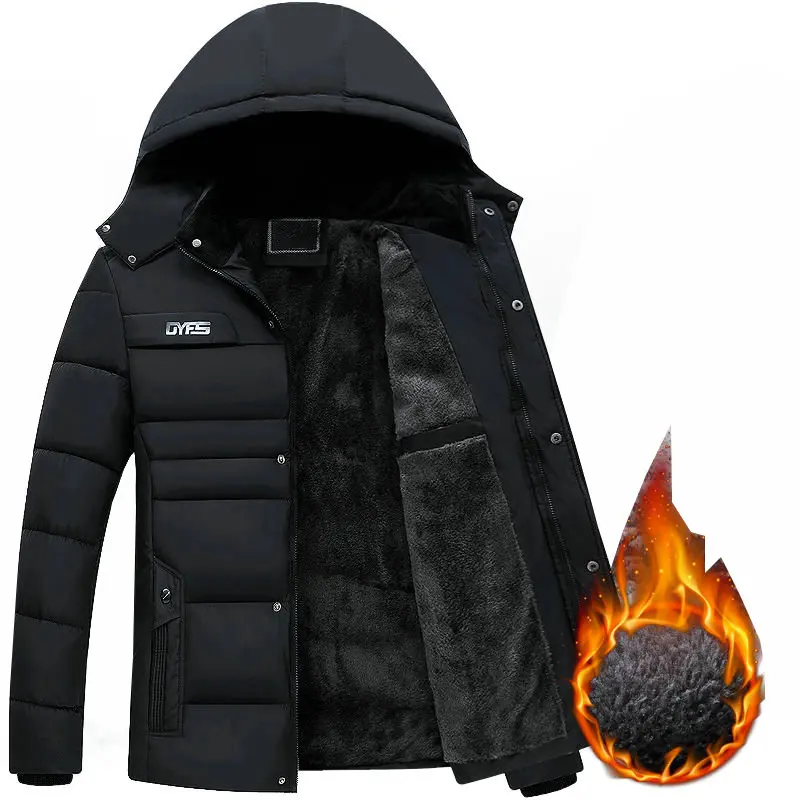 Толстая теплая зимняя парка, Мужская Флисовая Куртка с капюшоном, мужское зимнее пальто, куртки-карго в стиле милитари, Мужское пальто, улич... от AliExpress WW