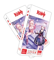 520pcsset genshin impact postcard games anime characters postcards cosplay accessories blessing greeting cards stickers gifts