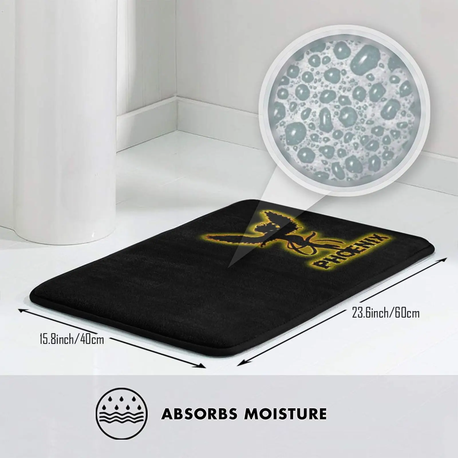 Феникс коврик ковер анти-скольжение Спальня входная дверь Жан Серый Psychic X Для