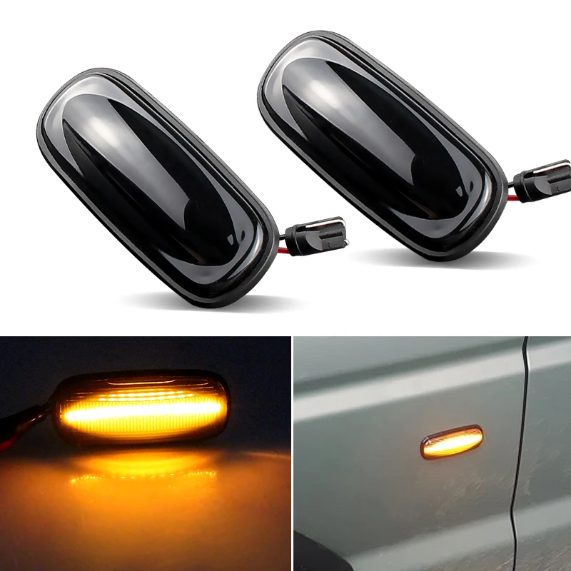 

2X Amber LED Side Marker Light Repeater Indicator Lamp For Land Rover Land Rover Discovery 2 99-04 Defender Freelander 1 02-05