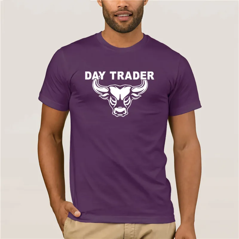

Hot men's fun casual print T-shirt 2020 Day Trader Bitcoin Shirts Wall Street Mad Stock Market Money Short fashion T-shirt men