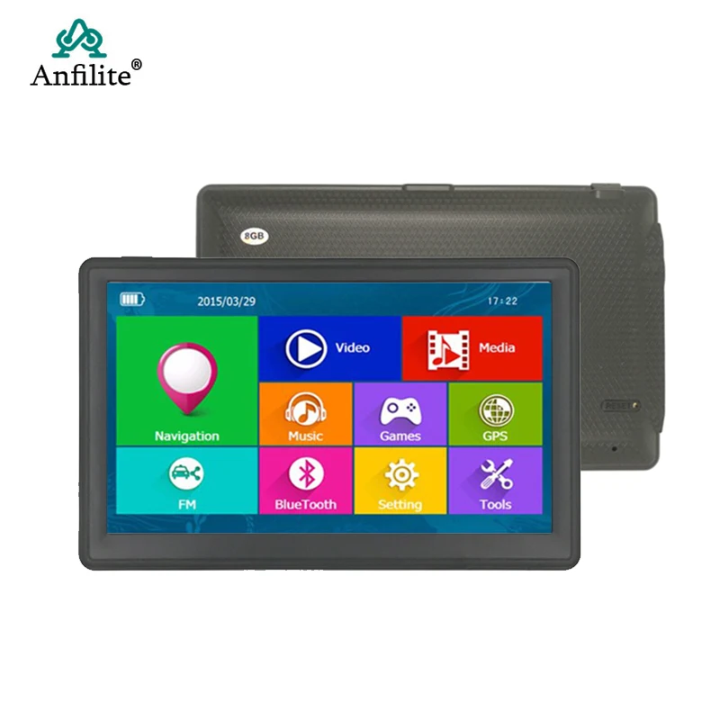 7 дюймовая Автомобильная GPS навигация Bluetooth 8 ГБ с камерой заднего вида FM MP3 MP4 800 МГц