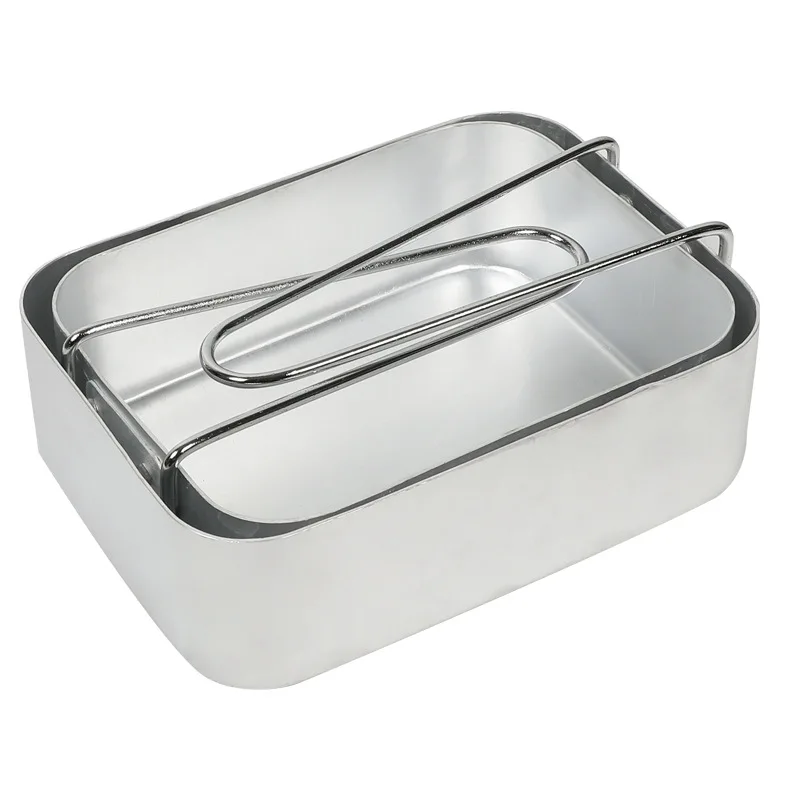 

2pcs/set Aluminum Alloy Camping Cookware Lunch Box Foldable Handle Bento Food Picnic Container Ourdoor Dinner Travel Dinnerware