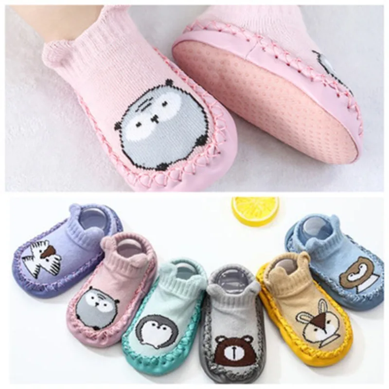 

2021 New born Baby Socks With Rubber Soles Infant Baby Girls Boys Shoes Spring Autumn Baby Floor Socks Anti Slip Soft Sole Sock