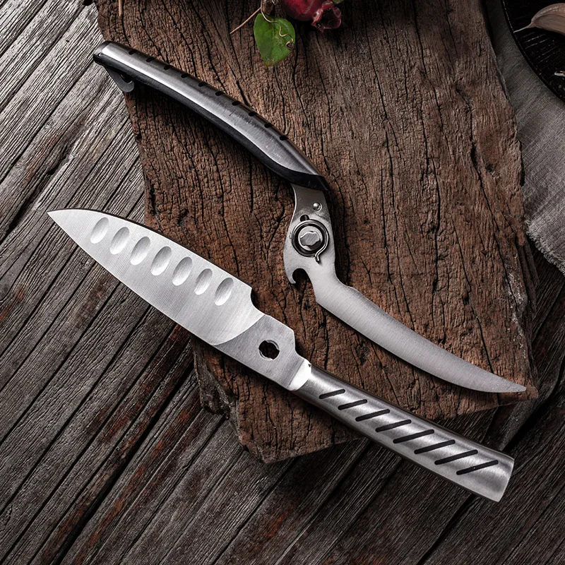 

2 in 1 Utility Scissors Knife Monster Smart Chef Shear 4Cr14 Stainless Steel Meat Potato Cheese Vegetable Kitchen Cooking Tool