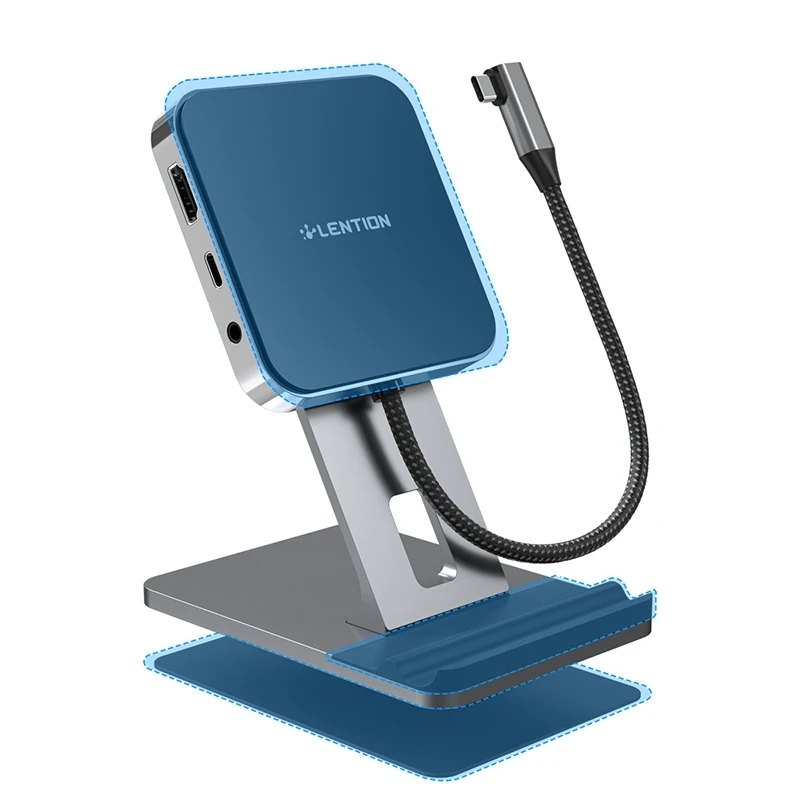 

LENTION USB C Hub with 4K HDMI, PD Charging, SD/Micro-SD Card Reader, USB 3.0 and 3.5mm Headphone Jack, Suitable for iPad Pro