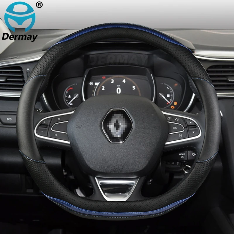 

for Renault Megane 4 IV Grand Coupe Saloon Car Steering Wheel Cover Microfiber Leather + Carbon Fiber Fashion Auto Accessories
