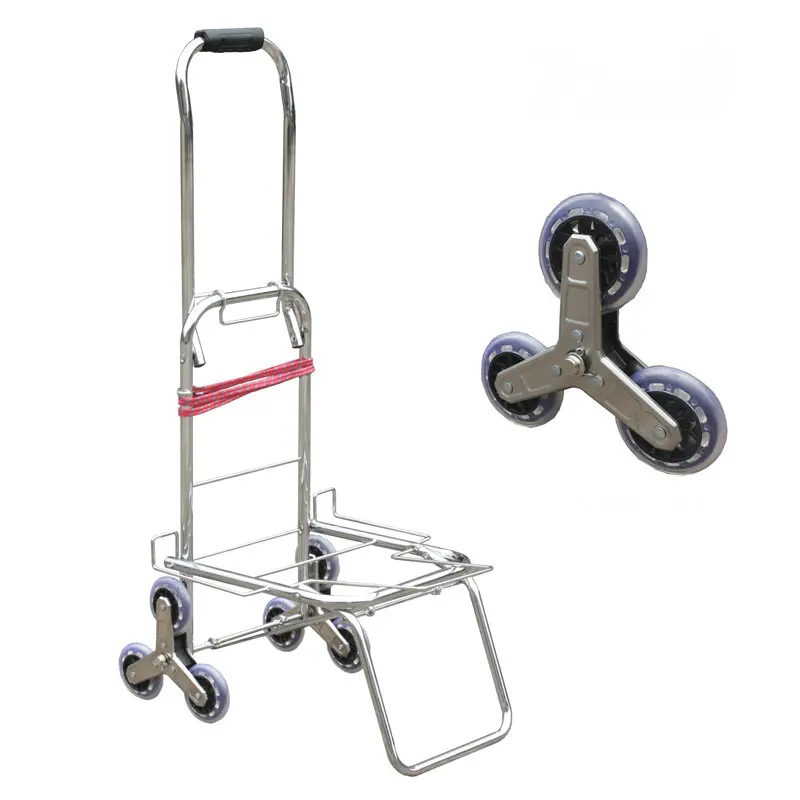 Portable Stair Climber Dolly, Foldable Shopping Cart Utility Trolley Grocery Wagon