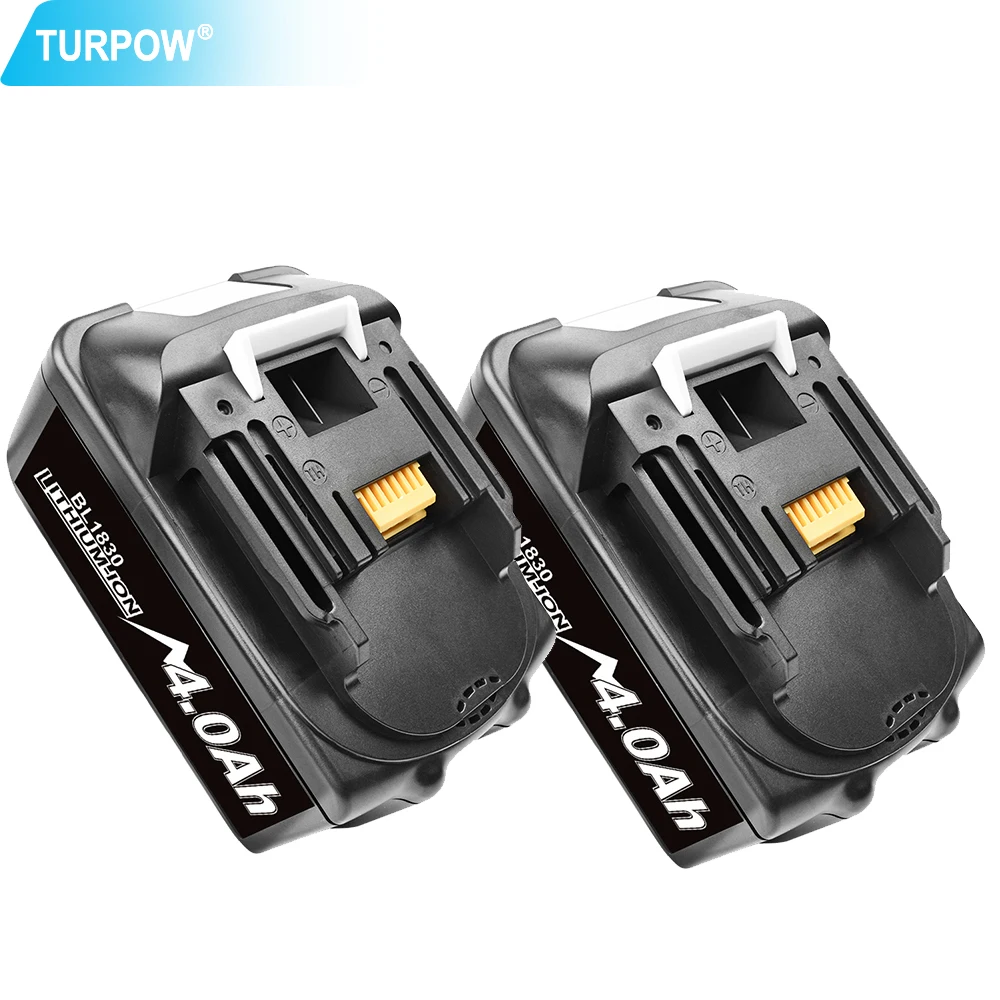Turpow 10 8 V 2 шт 4000Ah литий ионный аккумулятор для Makita BL1830 BL1815 BL1820 BL1860 BL1840 194205 3 сменные