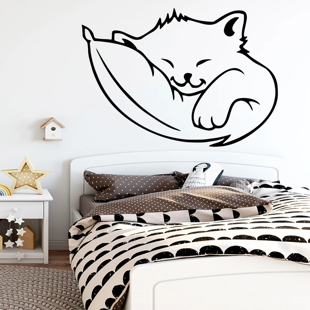 Мультяшная Наклейка на стену с собакой Виниловая наклейка декор для детской