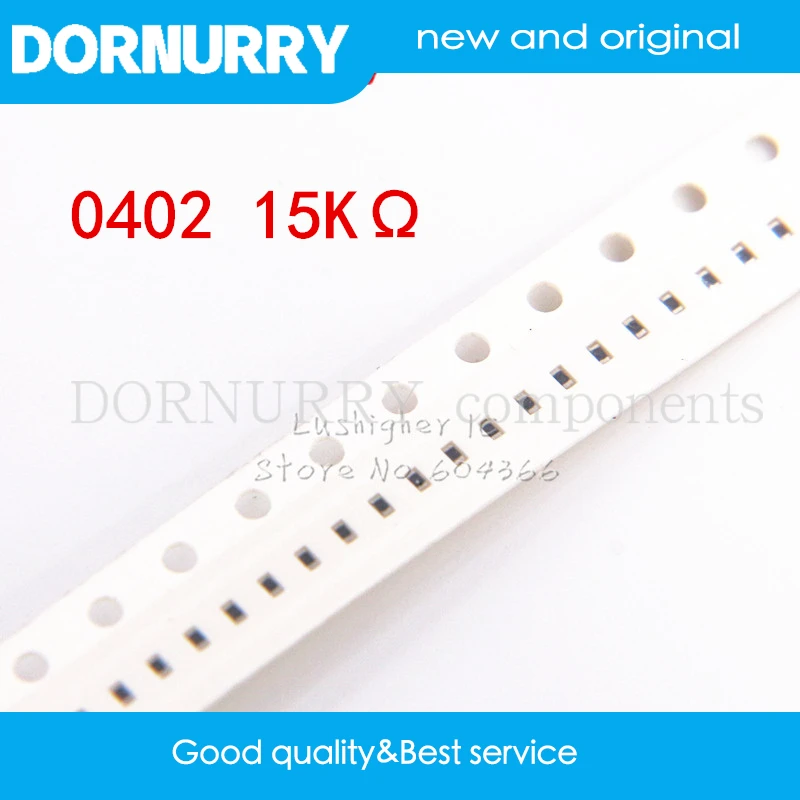 

100PCS 0402 SMD Resistor 1% 15Kohm 15K Ohm 153 1502 DORNURRY