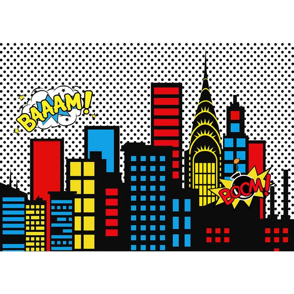 Пользовательские супергерой комиксы город День Рождения вечерние фоны Баннер