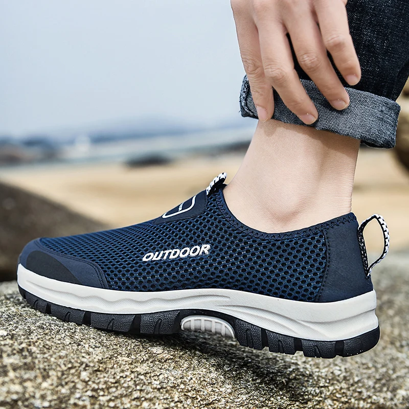 

Mesh Men Casual Shoes Summer Outdoor Water Sneakers Men Trainers Non-slip Climbing Hiking Shoes Breathable Men's Treking Shoe