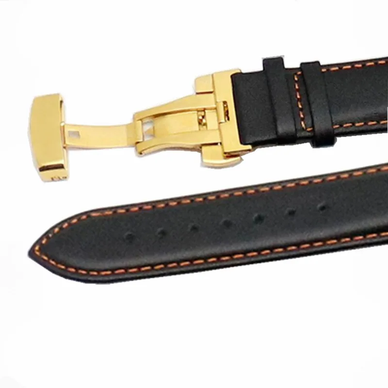 Ремешок для часов Tissot из натуральной кожи 22 мм, 23 мм, 24 мм - Цвет ремешка: With Gold buckle