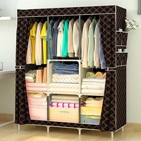 simple wardrobe fabric special cloth assembly pipe reinforced steel frame modern storage 15810645cm