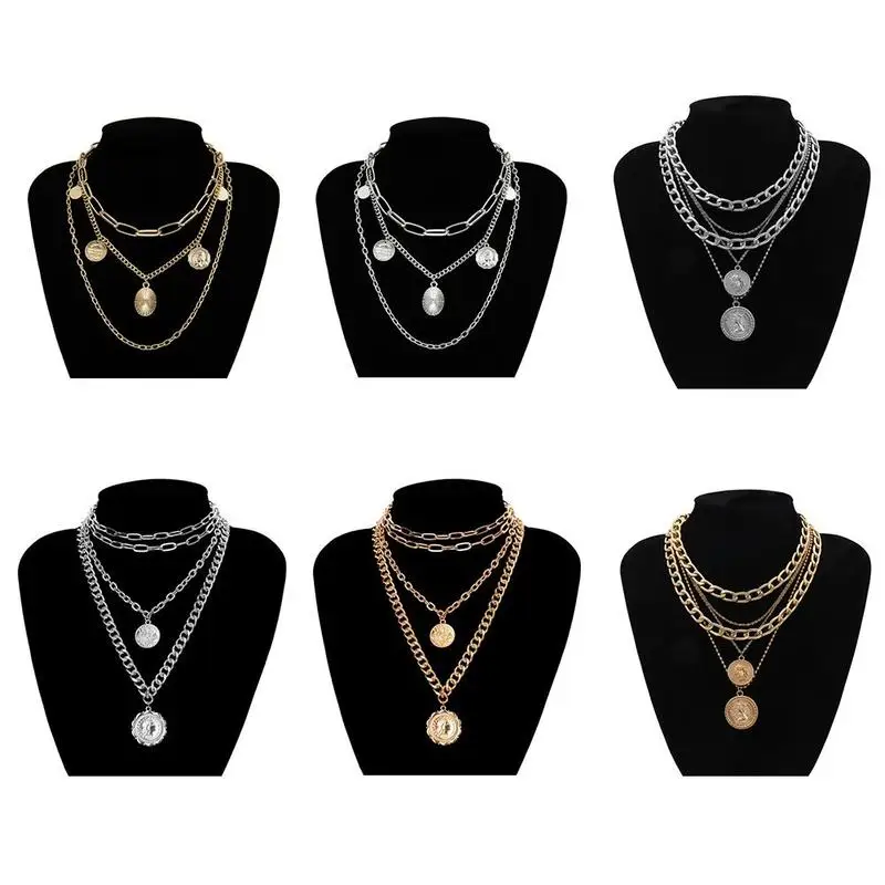 1 шт. многослойный кубинский портрет ожерелье-чокер женское винтажное резное