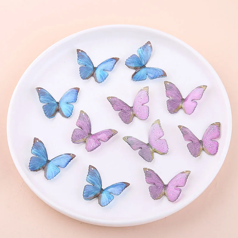 4 шт. японский Сказочный Стиль блестящие акриловые милые серьги бабочки для