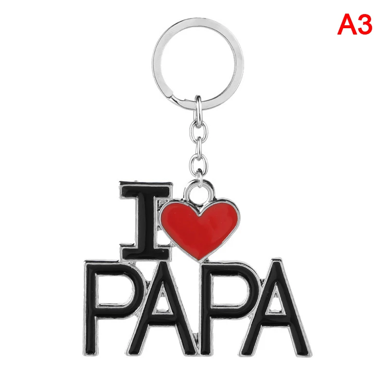1 шт. новинка 2021 модные брелки с надписью I Love Mom/Dad Mama/Papa эмалированным кулоном для