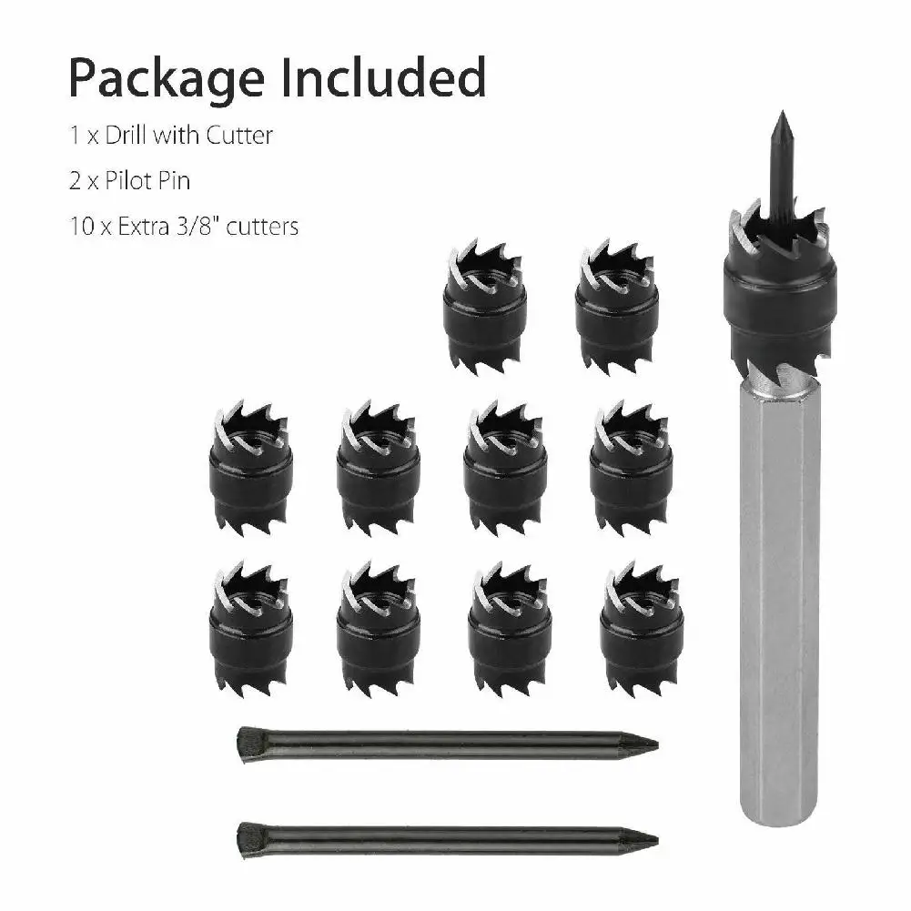 

13 Pcs 3/8in Double Sided Spot Weld Cutter HSS Drill Bit Remover Welder Cut Tool