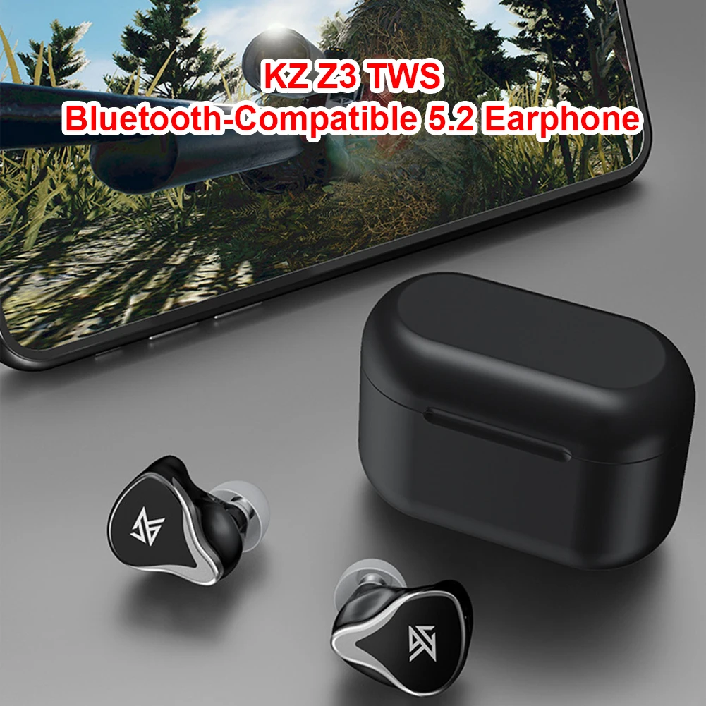 For KZ Z3 TWS Bluetooth-compatible 5.2 Earphones Wireless Headphone Noise Cancelling Sports Stereo Sound In-ear Earbuds Headsets |