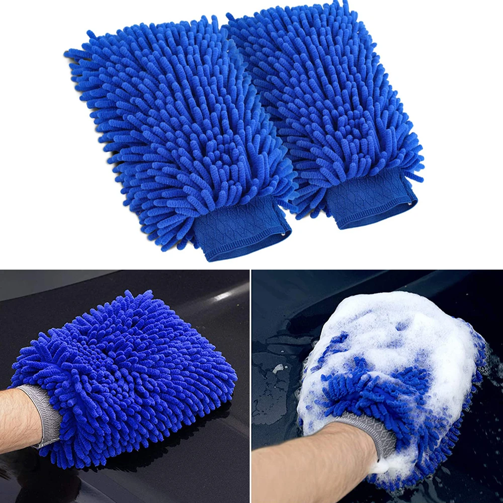 

2021 Car Wash Towel large Microfiber chenille Mitt Double-faced glove Auto Styling Care Detailing Soft Cloth Cleaning Tool
