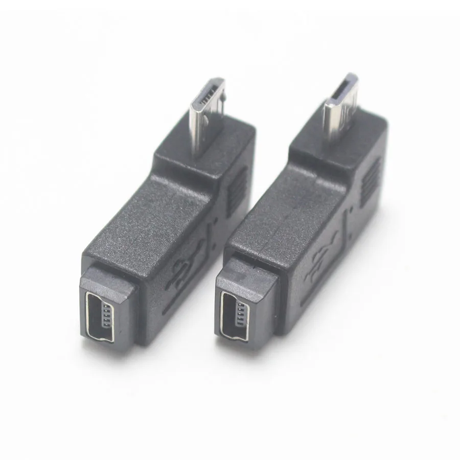 1 шт. 90-градусный адаптер с левым и правым углом micro USB Type A B male к mini feMale Новинка |