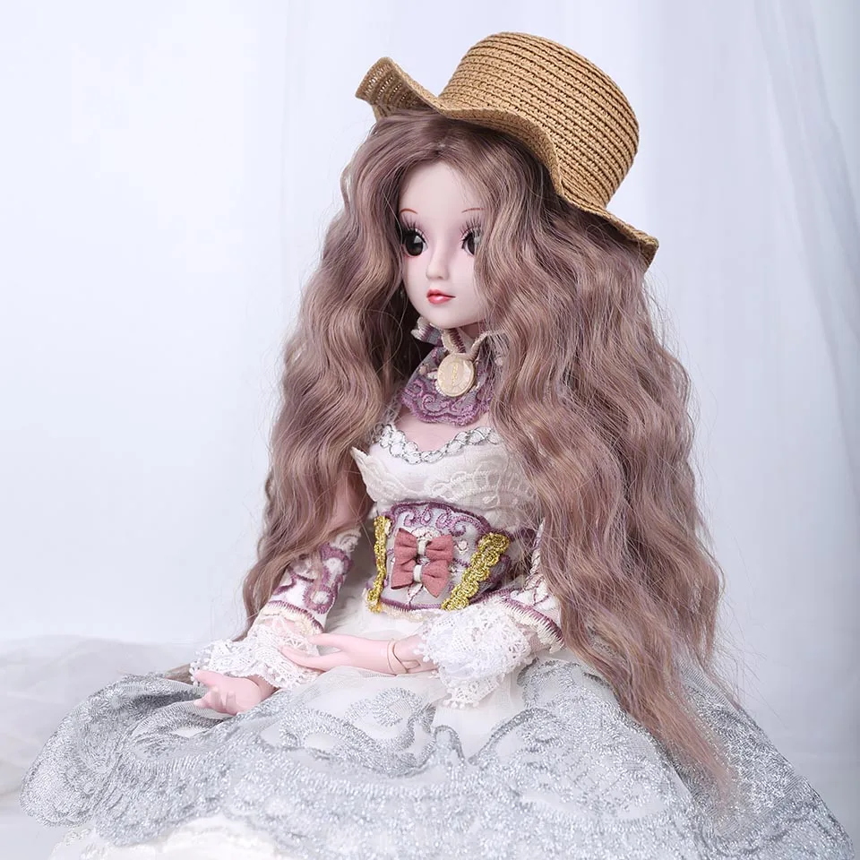 Bybrana длинные прямые черные белые волосы 1/3 1/4 BJD парики для кукол|Куклы| |