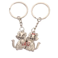 5pairs couple keychain cats key ring magnetic keychain lovers love key chain for couple souvenirs valentines day gift suppliers