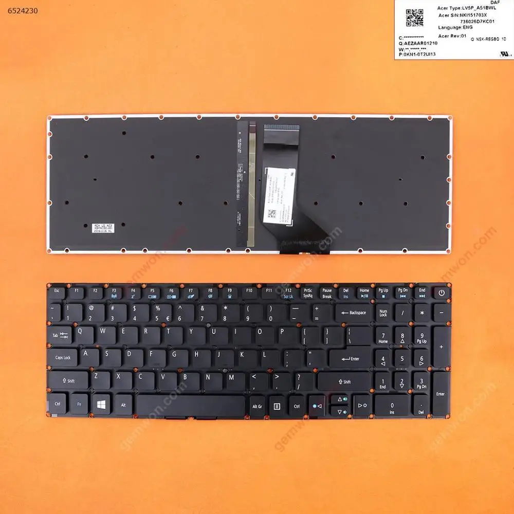

US Replacement New Laptop keyboard for Acer Aspire E5-722 E5-772 V3-574G E5-573T E5-573 E5-573G E5-573T BLACK With Backlit