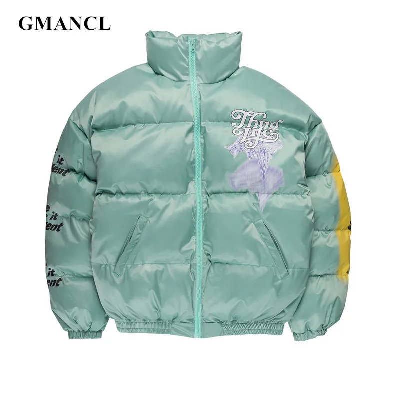 Мужская уличная куртка в стиле хип хоп с принтом граффити свободная