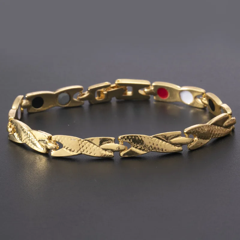 

Fashion Men Bracelet Stainless Steel Dragon Pattern Gold Healthy Magnet Bracelet Hip Hop Couple Trendy Gift Jewelry