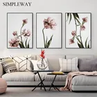Постер с цветами тюльпанов, скандинавский цветочный ботанический принт, холст, настенная живопись, картина в скандинавском стиле, современный декор для гостиной