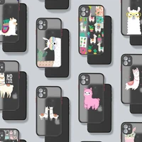 llama alpaca animals kawaii cute phone case matte transparent for iphone 7 8 11 12 plus mini x xs xr pro max cover