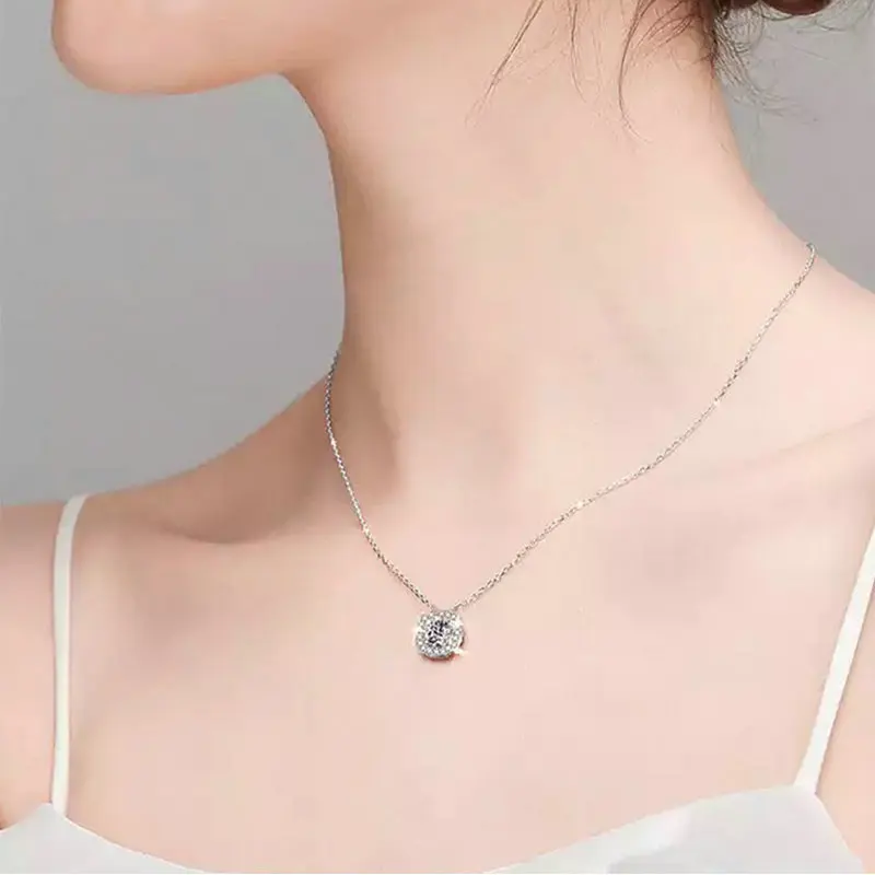 

Moissanite Ring Necklace Earrings for women Classic Fashion 925 Sterling Silver 1 Ct D Color Jewelry Sets Fine Jewelry JW-04