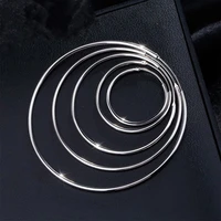 pure silver 925 hoop earring for women 456cm big circle earing wedding bridal jewelry brincos femme 2020 new fashion accesorie