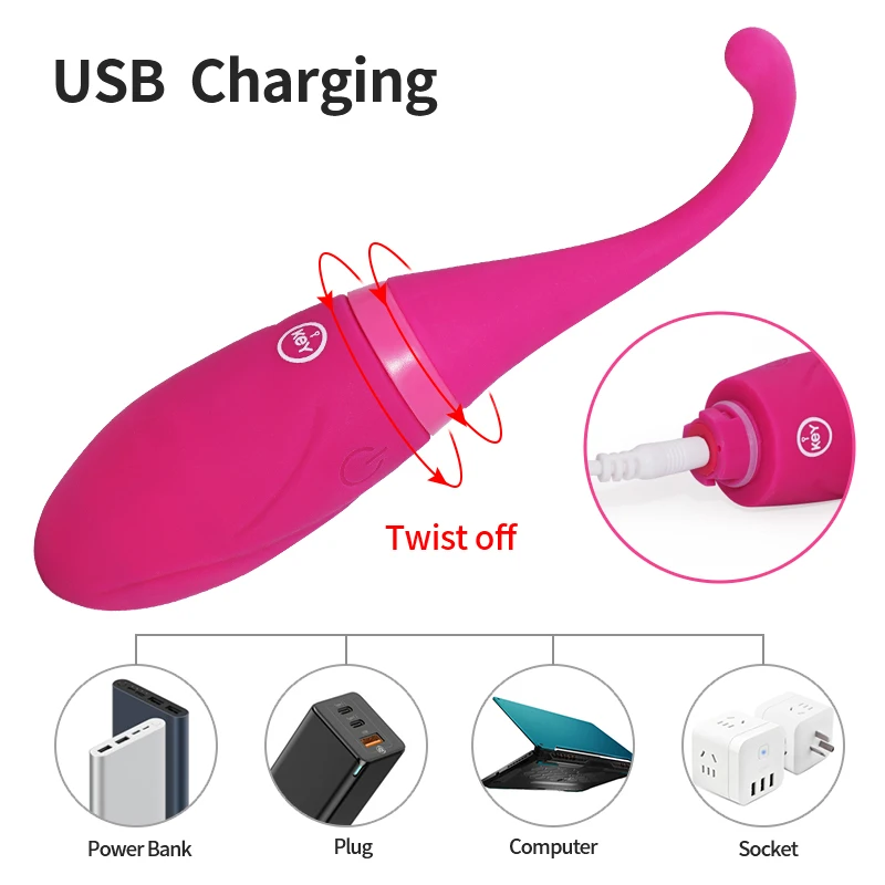 Яйцо-вибратор с беспроводным управлением для стимуляции клитора и точки G |