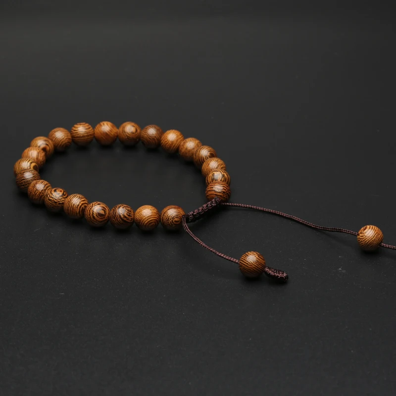

Natural wood beaded couple bracelet wooden adjustable size jewelry diameter 8mm friendship bracelet