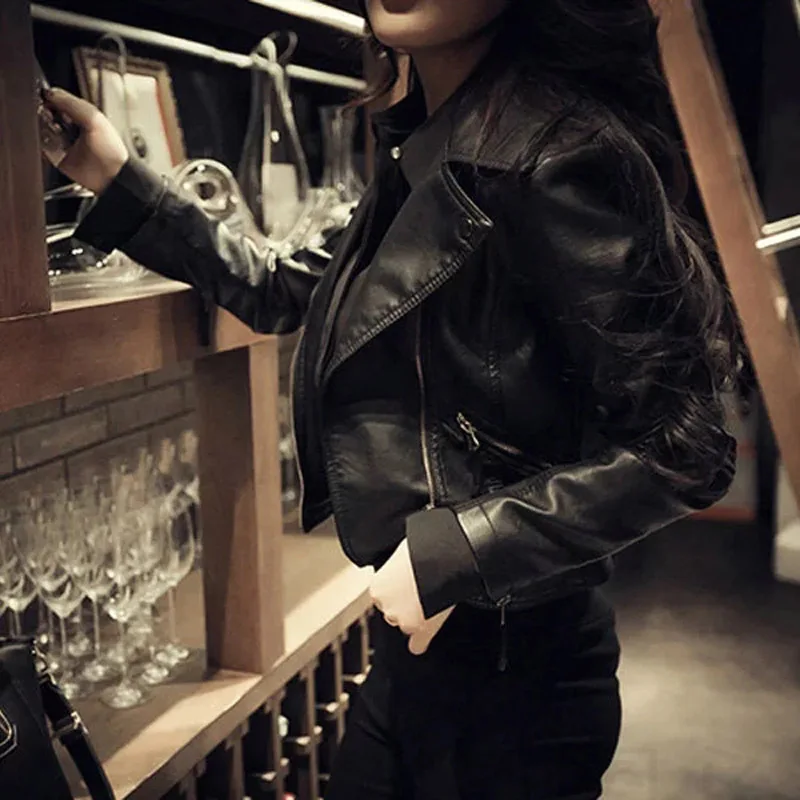 Fashion Herfst Winter Vrouwen Merk Faux Soft Leather Jackets Pu Black Blazer Ritsen Coat Motorcycle Bovenkleding